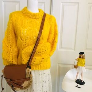 Ganni Yellow Cowl & Turtlenecks Sweater